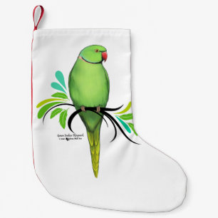 Grönt Indiska Ringhals Parrot Liten Julstrumpa