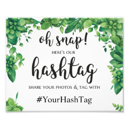 Grönt instagram-hashtaggskylt Sommarbröllopsaffisc Fototryck