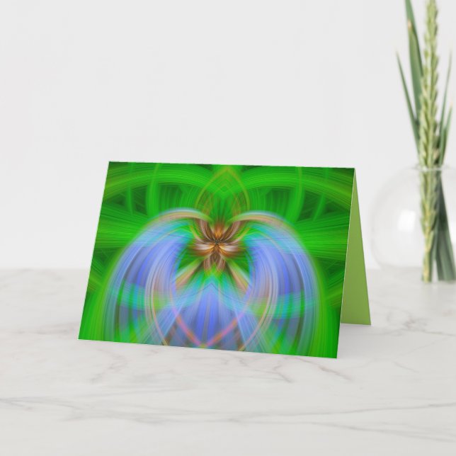 Grönt Intricacy Greeting Card Kort (Framsida)