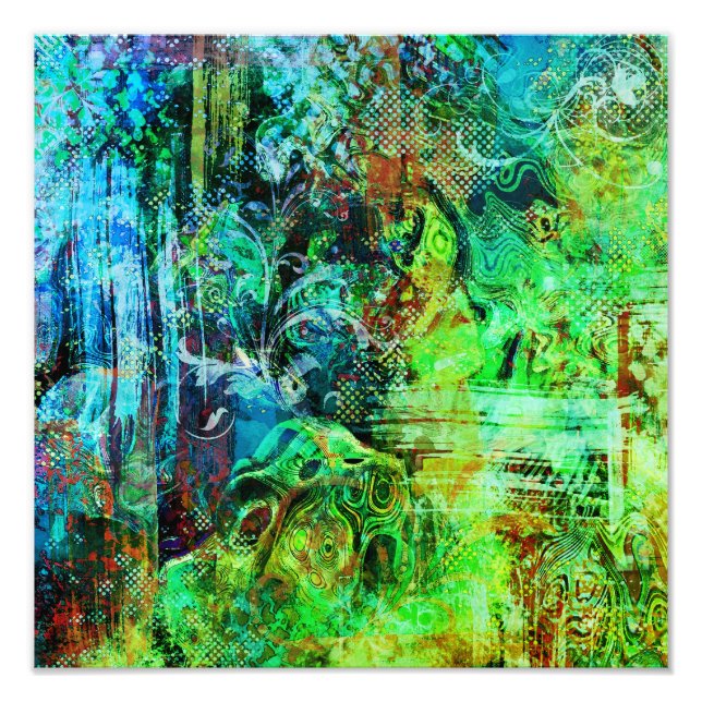 Grönt Intricate Struktur Fototryck (Framsidan)