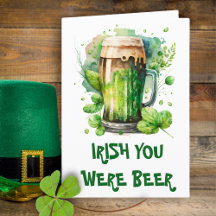 Grönt Irish Beer Klöver Funny St patricks day Card