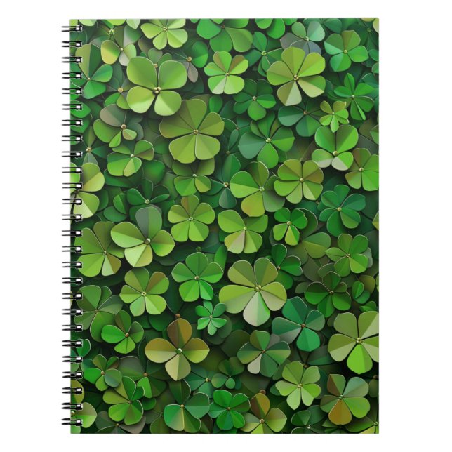 GRÖNT IRISH CELTIC KLÖVER SHAMROCKS ANTECKNINGSBOK (Framsidan)