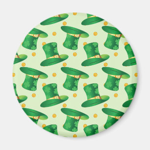 Grönt Irish Hat mönster , st patrick's day design Magnet