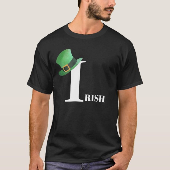 *~* Grönt IRISH IRLAND Leprechaun Hat T-Shirt (Framsida)