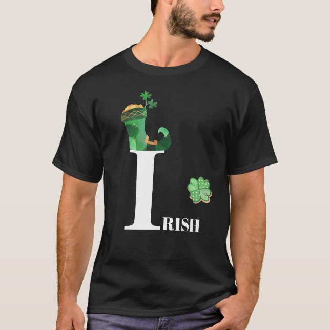 *~* Grönt IRISH IRLAND Leprechaun Klöver Shoe T Shirt (Framsida)