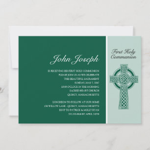 Grönt Irish Kor First Heliga Communion Inbjudningar