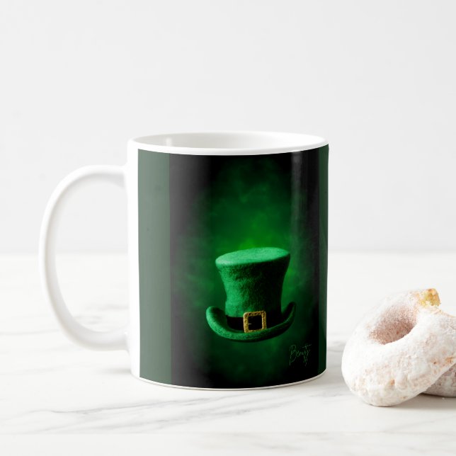 Grönt Irish Leprechaun Hat St. Patrick's Day Kaffemugg (Med munk)