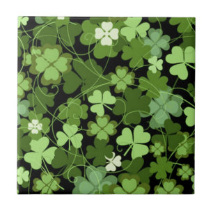 Grönt Irish Shamrock Kakelplatta