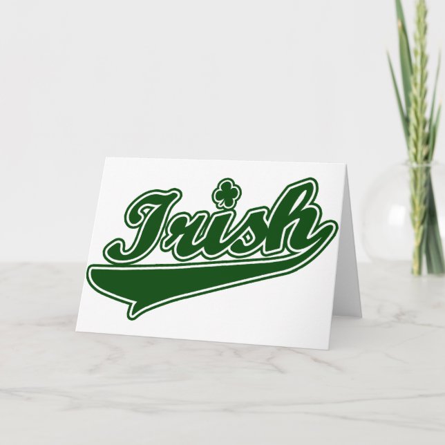 Grönt Irish Shamrock Kort (Framsida)
