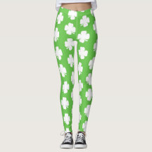 Grönt Irish Shamrock Lycklig St Patrick B Leggings