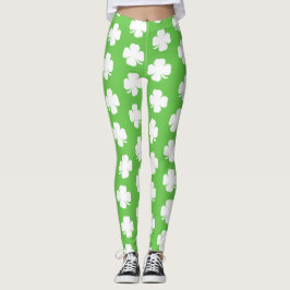 Grönt Irish Shamrock Lycklig St Patrick B Leggings