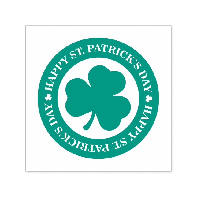 Grönt Irish Shamrock Lycklig St. Patrick's Day Självfärgande Stämpel (Design)