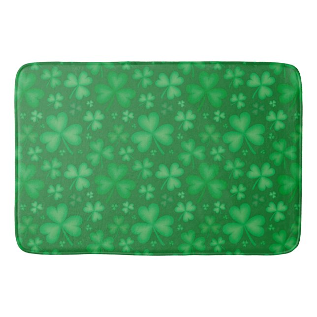 Grönt Irish Shamrock Mönster Bath Mat Badrumsmatta (Framsidan)