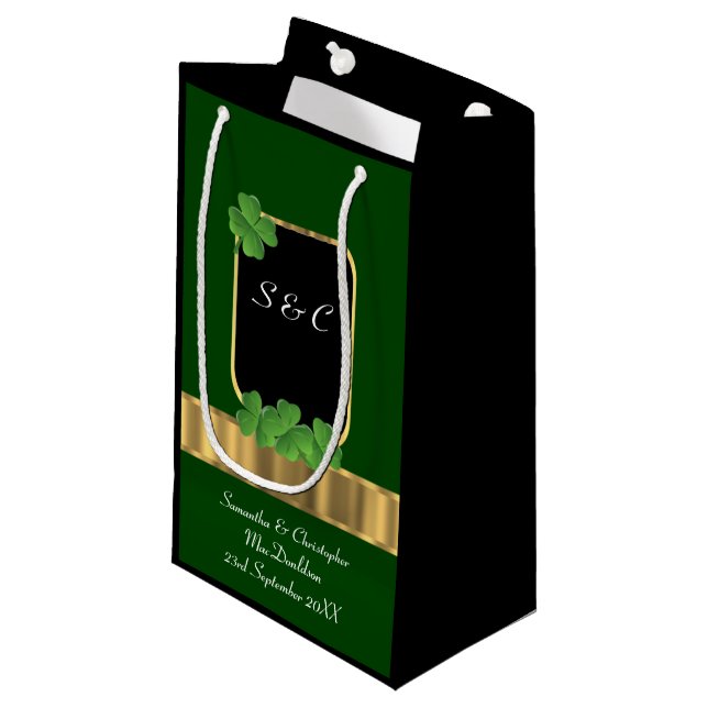 Grönt Irish shamrock personlig bröllop (Framsidan Vinklad)