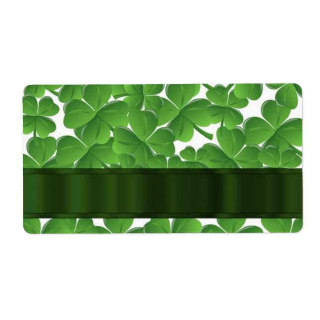 Grönt Irish shamrocks personlig Fraktsedel (Framsidan)