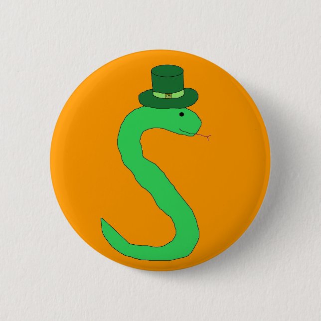 Grönt Irish Snake pin Knapp (Framsida)