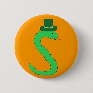 Grönt Irish Snake pin Knapp