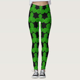 Grönt Irish Triskel Lycklig St Patrick B Leggings