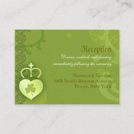 Grönt Irish Wedding Reception Tilläggskort