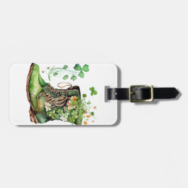 GRÖNT IRLÄNDSKA ARBETSBOOT MED SHAMROCKS FLOWERS BAGAGEBRICKA