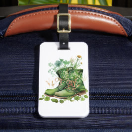 GRÖNT IRLÄNDSKA ARBETSBOOT MED SHAMROCKS FLOWERS BAGAGEBRICKA