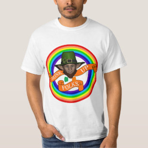 Grönt Irländska leprechaun & dubbla regnbåge Tee
