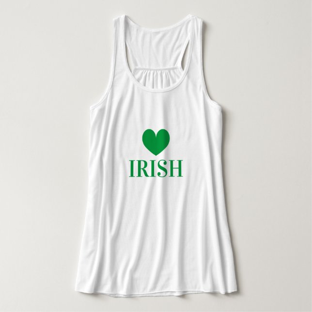 Grönt Irländska St patricks day för hjärtan Linne Med Racerback (Design framsida)