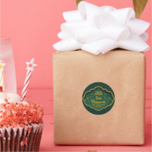 Grönt Islamic Eid Mubarak med Namn