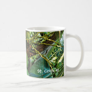 Grönt Island Coconuts Handflatan Träd Kaffemugg
