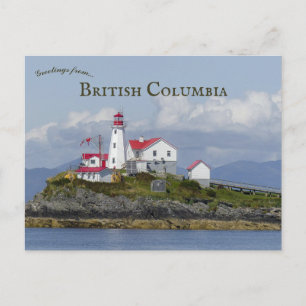 Grönt Island Lighthouse British Columbia Vykort