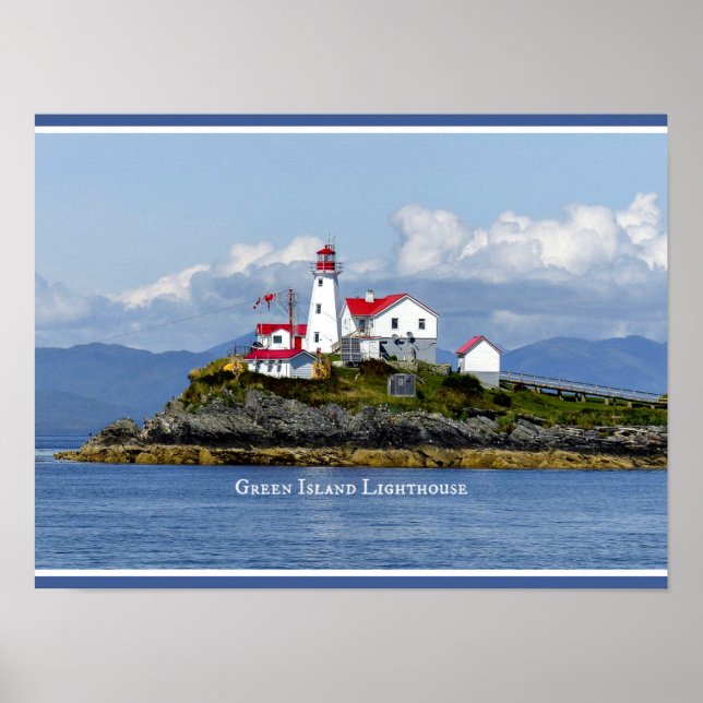 Grönt Island Lighthouse, England Poster (Framsidan)