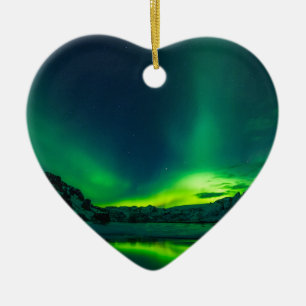 Grönt Island norra ljus Julgransprydnad Keramik