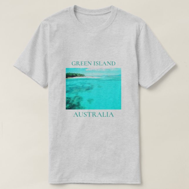 Grönt Island Queensland Australien resa T Shirt (Design framsida)