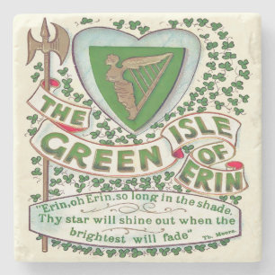 Grönt Isle of Erin, Irish Marble Underlägg, Irland Stenunderlägg