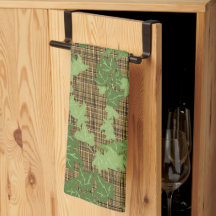 Grönt ivu på guld svartbrun plaid