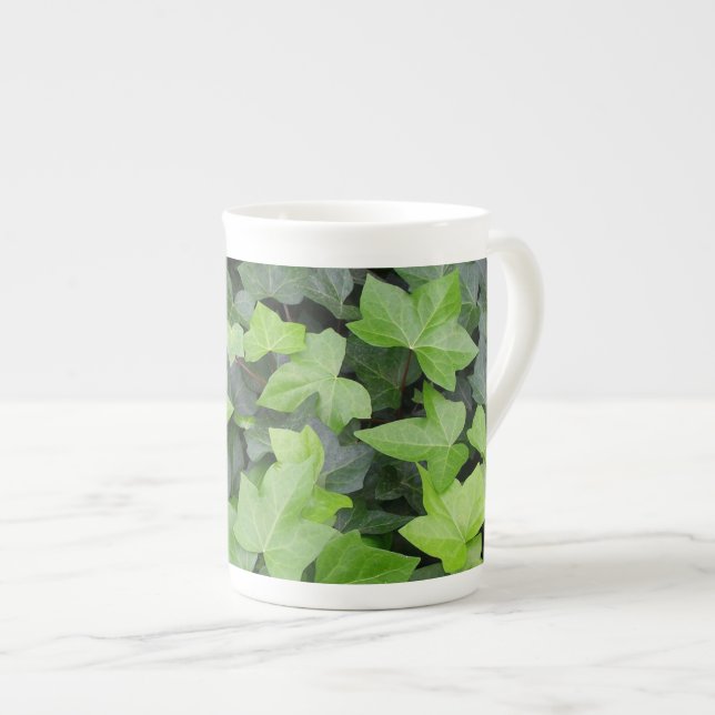 Grönt Ivy botaniskt utskrift Benporslin Mugg (Framsida höger)