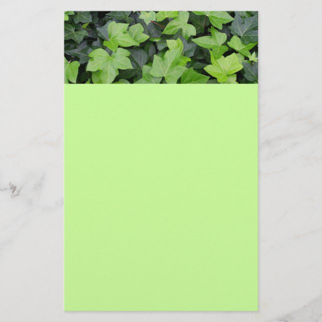 Grönt Ivy botaniskt utskrift Brevpapper (Framsida)
