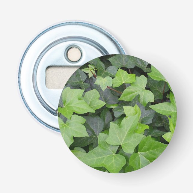 Grönt Ivy botaniskt utskrift Flasköppnare (Framsidan)