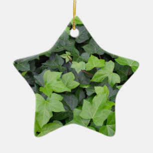 Grönt Ivy botaniskt utskrift Julgransprydnad Keramik