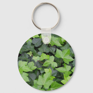 Grönt Ivy botaniskt utskrift Nyckelring