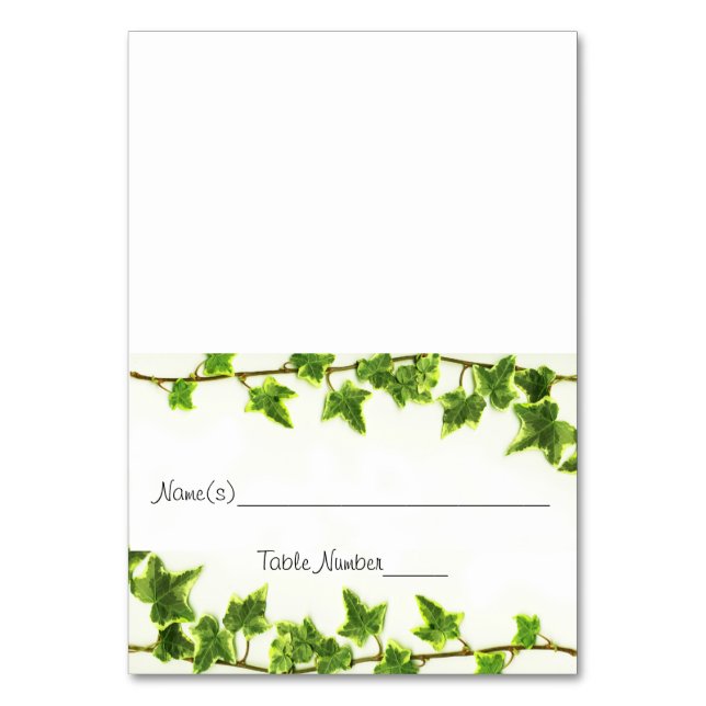 Grönt Ivy - eskortera Bordsnummer kort (Framsidan)