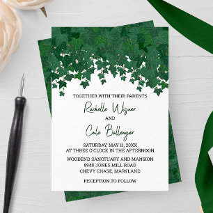 Grönt Ivy Garden Wedding Inbjudningar