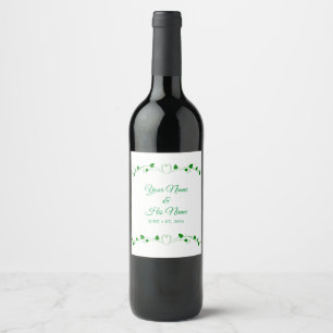 Grönt Ivy Heart Vine Thunder_Cove Vinflaska Etikett