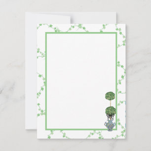 Grönt Ivy Lattice Topiary Ginger Burk Burk Anteckningskort