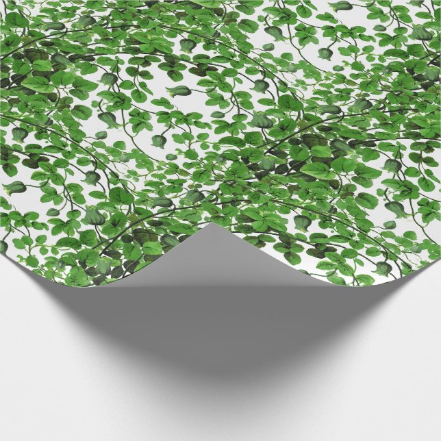 Grönt Ivy Vine Botanical Presentpapper (Hörn)