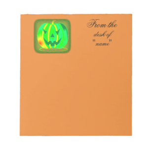 Grönt Jack o'lantern Halloween Thunder_Cove Anteckningsblock