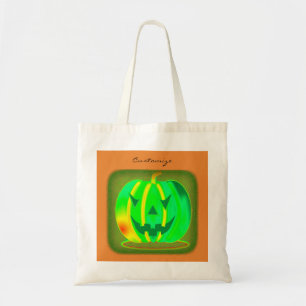 Grönt Jack o'lantern Halloween Thunder_Cove Tygkasse