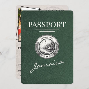 Grönt Jamaica Passport Spara datum Spara Datumet