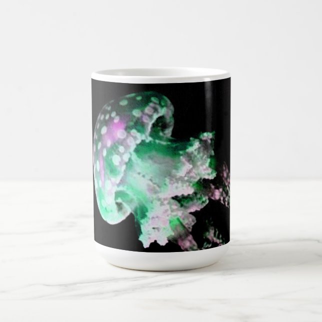 Grönt Jelly Fish Design Monogram Mugg (Center)