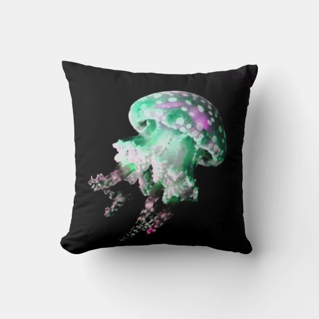 Grönt Jellyfish Pillow Kudde (Framsida)